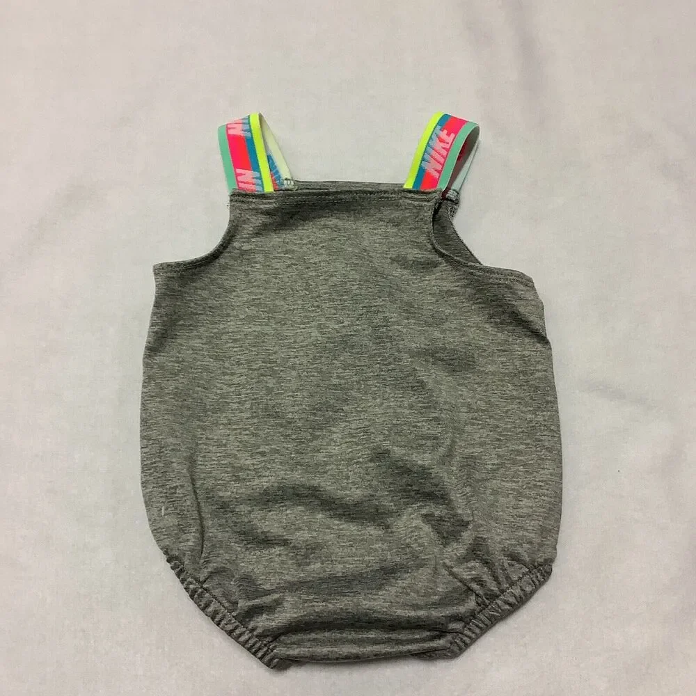 Nike Dri-Fit Gray Baby Girl Bathing Suit Swimsuit Pink‎ Swoosh Size 3 Months